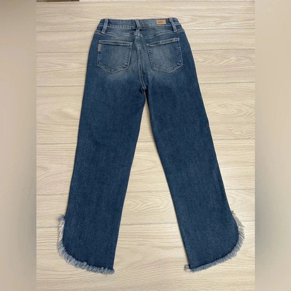 PAIGE Hoxton Straight High Rise Ankle Frayed Curved Bottom Hems Women’s Size 29 - Picture 4 of 16